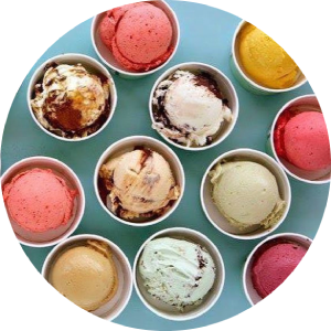 colourful gelato scoops